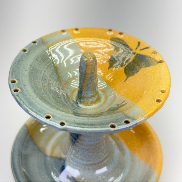 Signed Studio Art Pottery Jewelry Holder - Picture 3 of 8